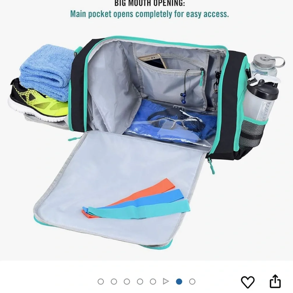 Aqua and Black gym bag